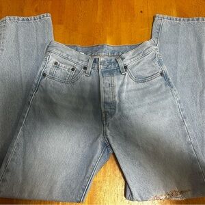 Women's Light Blue Straight Leg Jeans